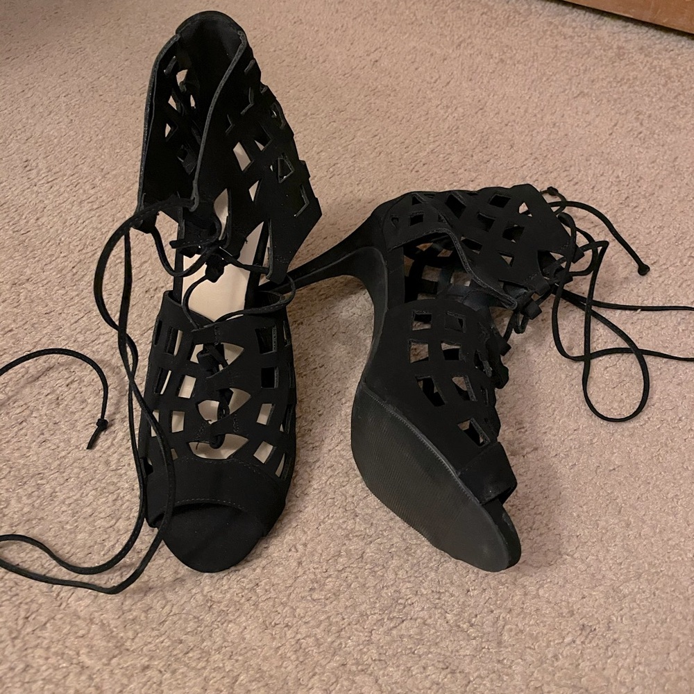 Peek-a-boo Black Heels